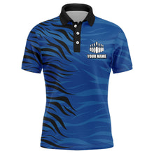 Load image into Gallery viewer, Custom Bowling Polo Shirt Blue Bowling Jersey For Men Personalized Bowling League Shirt BDT338