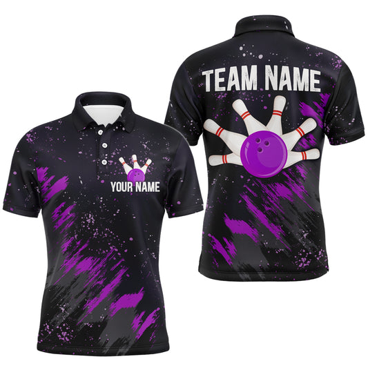 Personalized Purple Bowling Jersey Team Custom Bowling Polo Shirt For Men & Women BDT486