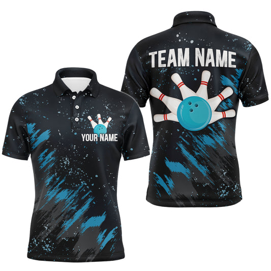 Personalized Blue Bowling Jersey Team Custom Bowling Polo Shirt For Men & Women BDT486
