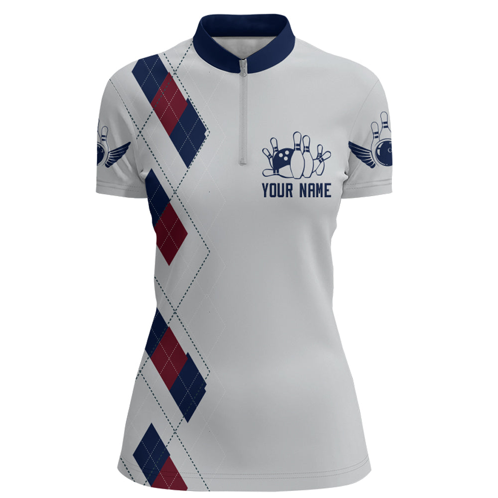 I Don't Give A Split Bowling Quarter-Zip Shirt Women Custom American Bowling Jersey BDT276