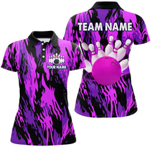 Load image into Gallery viewer, Purple Camo Bowling Shirt Unisex Bowling Team Jersey For Men &amp; Women Custom Bowling Polo BDT558