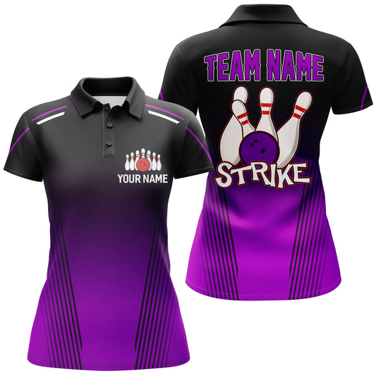 Strike Bowling Shirts For Women Custom Bowling Polo Shirts Team League Bowling Jerseys BDT346