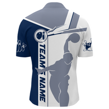 Load image into Gallery viewer, Personalized Navy Bowling Quarter-Zip Shirt For Men Bowling Jersey Team League Bowlers BDT281