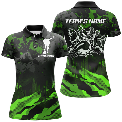 Women Bowling Polo Shirt Custom Camo Bowling Jersey Bowling Team League Shirt BDT285