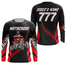 Load image into Gallery viewer, ATV Motocross Jersey Adult Youth UPF30+ Custom Quad Bike Off-Road Jersey Red ATV MX Racing Shirt PDT643