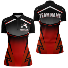 Load image into Gallery viewer, Custom Bowling Shirts Men &amp; Women Red Bowling Team Jersey Unisex 1/4 Zip Bowling Uniform BDT530
