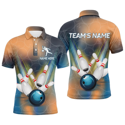 Personalized Bowling Polo Shirt For Men 3D Bowling Jersey Custom Bowling Team League Shirts BDT204