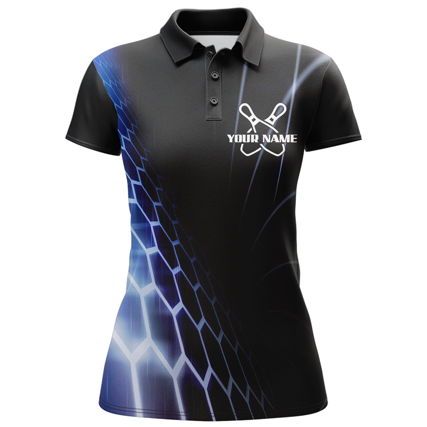Custom Bowling Polo Shirts For Women Vintage Bowling Jersey Black Bowling Team League Shirts BDT213