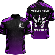 Load image into Gallery viewer, Camo Bowling Shirt Men Custom Bowling Quarter-Zip Shirt Strike Bowling Team Jersey BDT328
