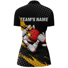 Load image into Gallery viewer, Custom Bowling Shirts For Women Black Bowling Team Jersey Funny Bowling Quarter-Zip Shirts BDT231