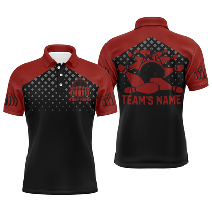 Custom Bowling Shirts With Name Bowling Team Jersey For Men Bowling Polo Shirt League BDT329