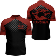 Load image into Gallery viewer, Custom Bowling Shirts With Name Bowling Team Jersey For Men Bowling Quarter-Zip Shirt BDT329