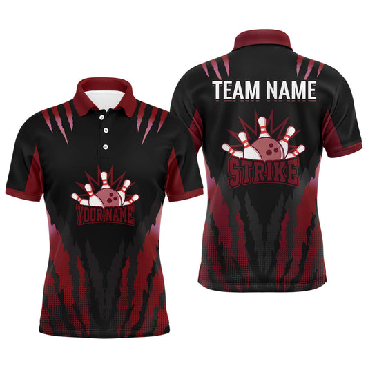 Strike Bowling Jersey For Men Personalized Bowling Shirt Team Bowling Polo Shirt BDT286