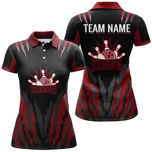 Strike Bowling Jersey For Women Personalized Bowling Shirt Team Bowling Polo Shirt BDT286