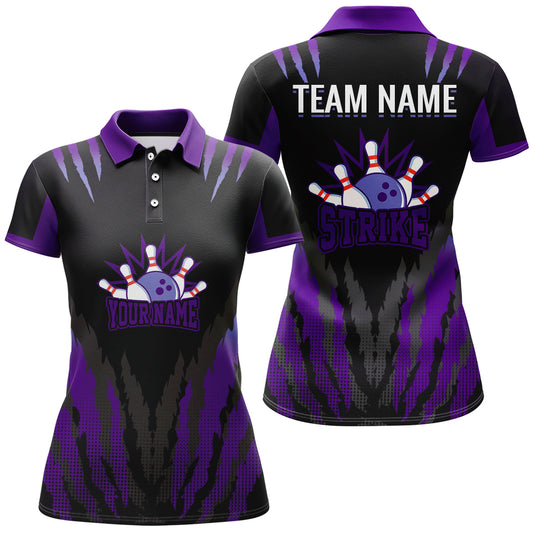 Strike Bowling Jersey For Women Personalized Bowling Shirt Team Bowling Polo Shirt BDT286