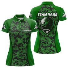 Load image into Gallery viewer, Personalized Camo Bowling Jersey Women Bowling Team Shirt Custom Bowling Polo Shirt BDT327