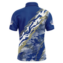 Load image into Gallery viewer, Custom Bowling Shirt for Men Blue Camo Bowling Jersey Flame Bowling Polo Shirt BDT261