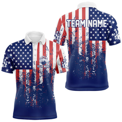 Patriotic Bowling Shirt Custom Men Women Team Bowling Jersey Bowling Polo 1/4 Zip Shirt MBL47
