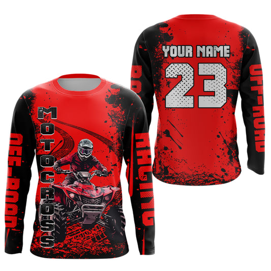 Red ATV Racing Jersey Custom ATV Riding Shirt for Kid Adult Quad Bike ATV Jersey MX114