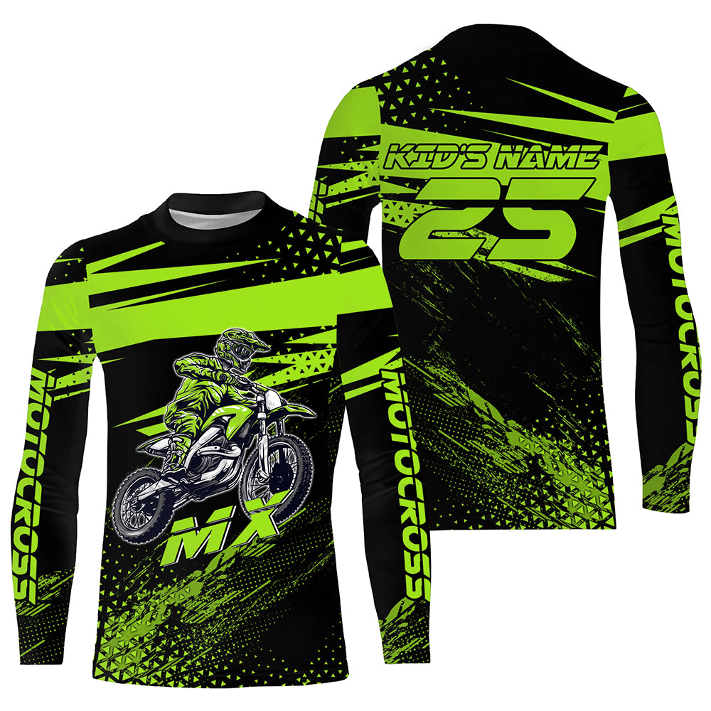 Green Motocross Racing Jersey Upf30+ Dirt Bike Shirt Motorcycle Off-Road MX Jersey XM290