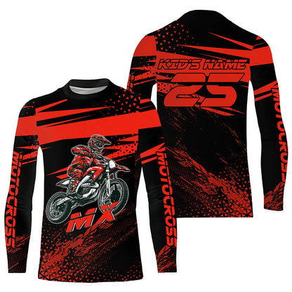 Red Motocross Racing Jersey Upf30+ Dirt Bike Shirt Motorcycle Off-Road MX Jersey XM290