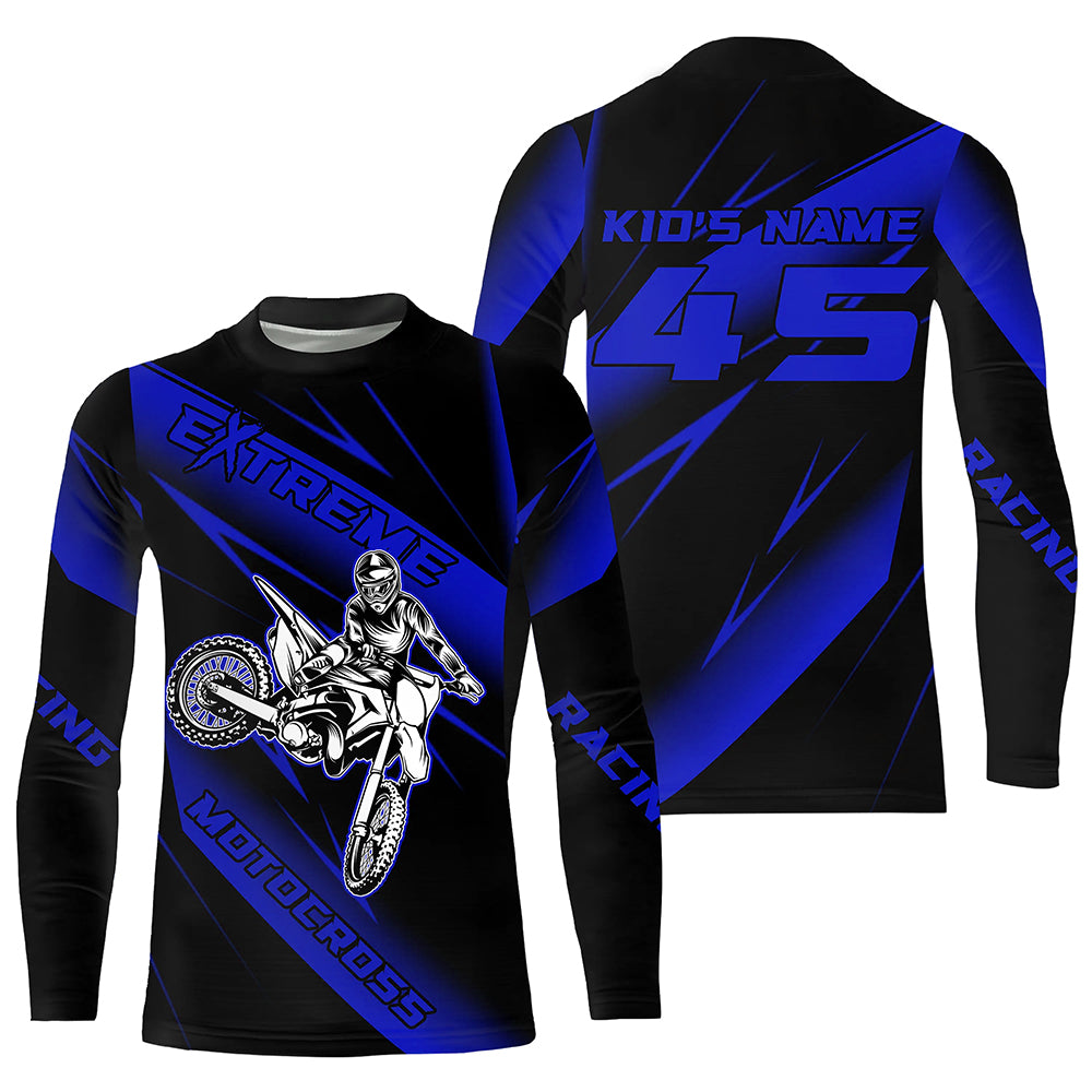 Motocross Racing Jersey Blue Upf30+ Dirt Bike Shirt Motorcycle Off-Road Jersey XM293