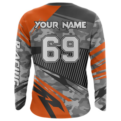 Motocross Racing Jersey Orange Upf30+ Dirt Bike Off-Road Shirt Motorcycle Kid Men Women XM282