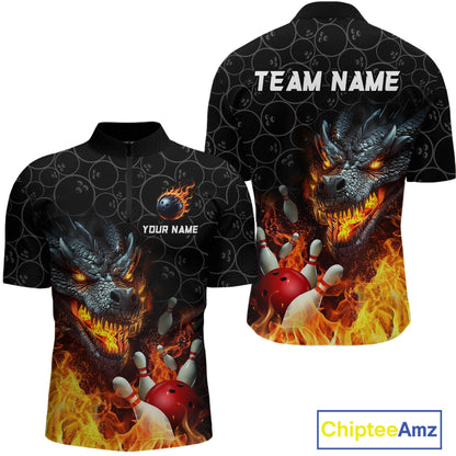 Custom Dragon Flaming Bowling Shirt for Men and Women Dragon Bowling Jersey Team MBL96