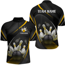 Load image into Gallery viewer, Yellow Bowling Shirts for Men Women Team Custom Bowling Polo &amp; Quarter Zip Shirt MBL71