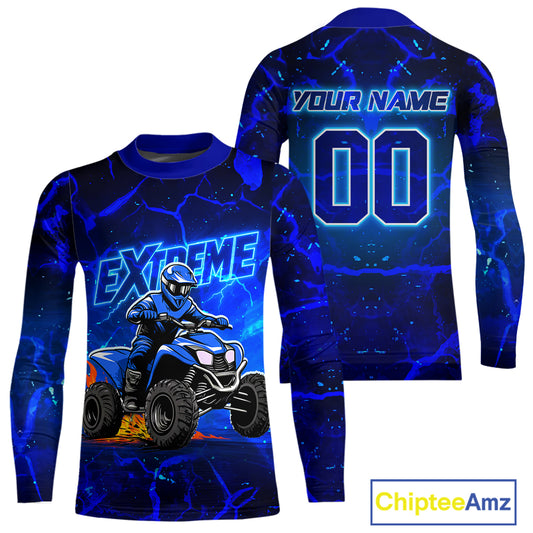 Lightning Blue ATV Motocross Racing Jersey for Adult Kid ATV Riding Shirt Quad Jersey MX128