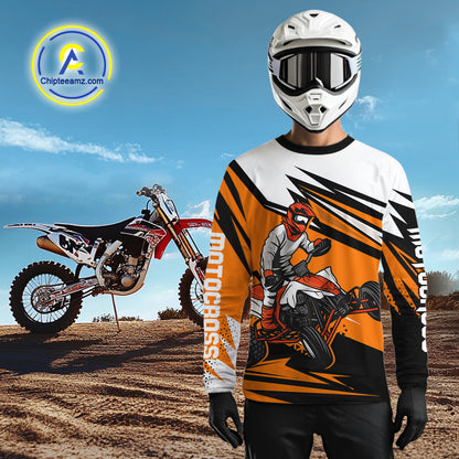 Orange ATV Racing Jersey Custom ATV Moto Riding Shirt for Kid Adult Quad ATV Jersey MX120