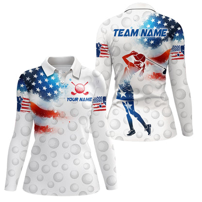 Custom Golf Polo Shirt American Golf Shirts for Men Women US Golf Patriotic Polo Shirt MMG05