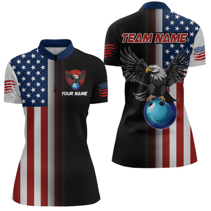 Eagle Bowling Shirt Custom American Bowling Shirts Women Men Patriotic Bowling Shirt MBL05