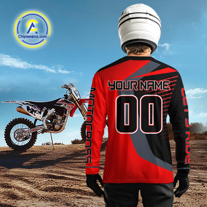 Red Motocross Racing Jersey Custom Dirt Bike Jersey Men Kid Women Off Road Jersey XM359