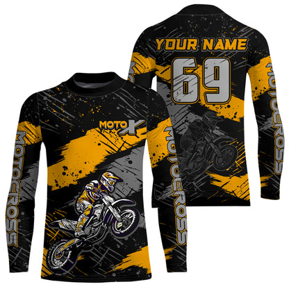 Motocross Racing Off-road Jersey Yellow Dirt Bike Riding Shirt For Men Kid Women XM303