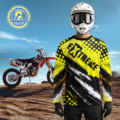 Black and Yellow Motocross Jersey Custom Dirt Bike Riding Shirts for Men Kid Women XM383