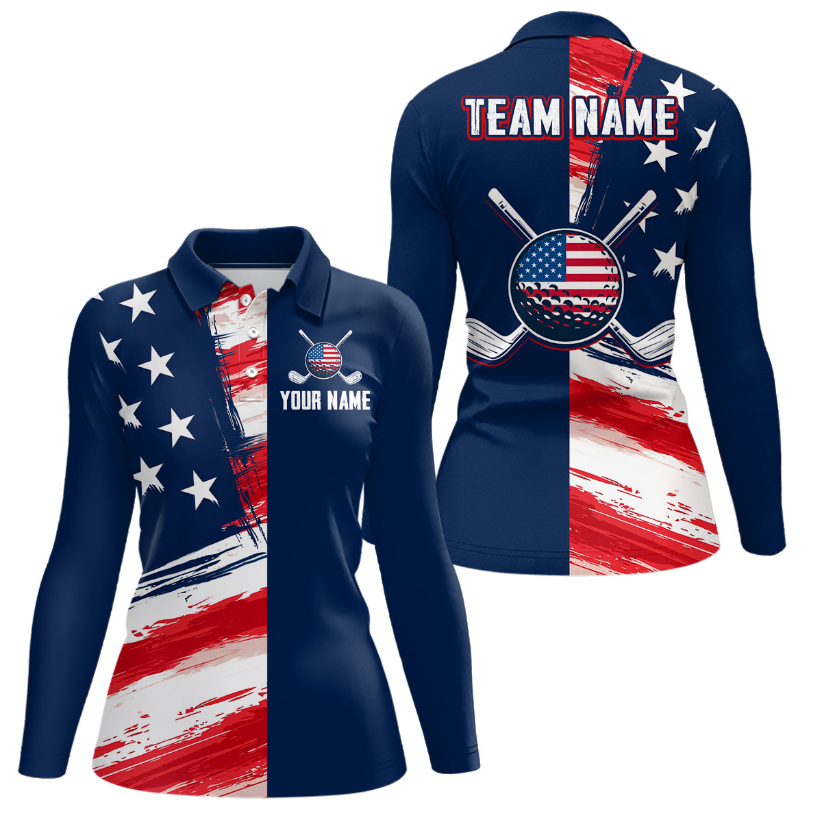 Custom American Flag Golf Polo Shirt for Men Women Patriotic Golf Polo US Shirt MMG25