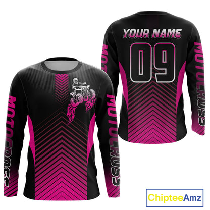 Pink ATV Riding Jersey Custom Quad Bike Jersey for Men Kid Women  ATV Racing Shirt MX105