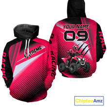 Load image into Gallery viewer, Custom Pink ATV Motocross Hoodie for Men Women Quad Shirt ATV Riding Hoodie MHATV21