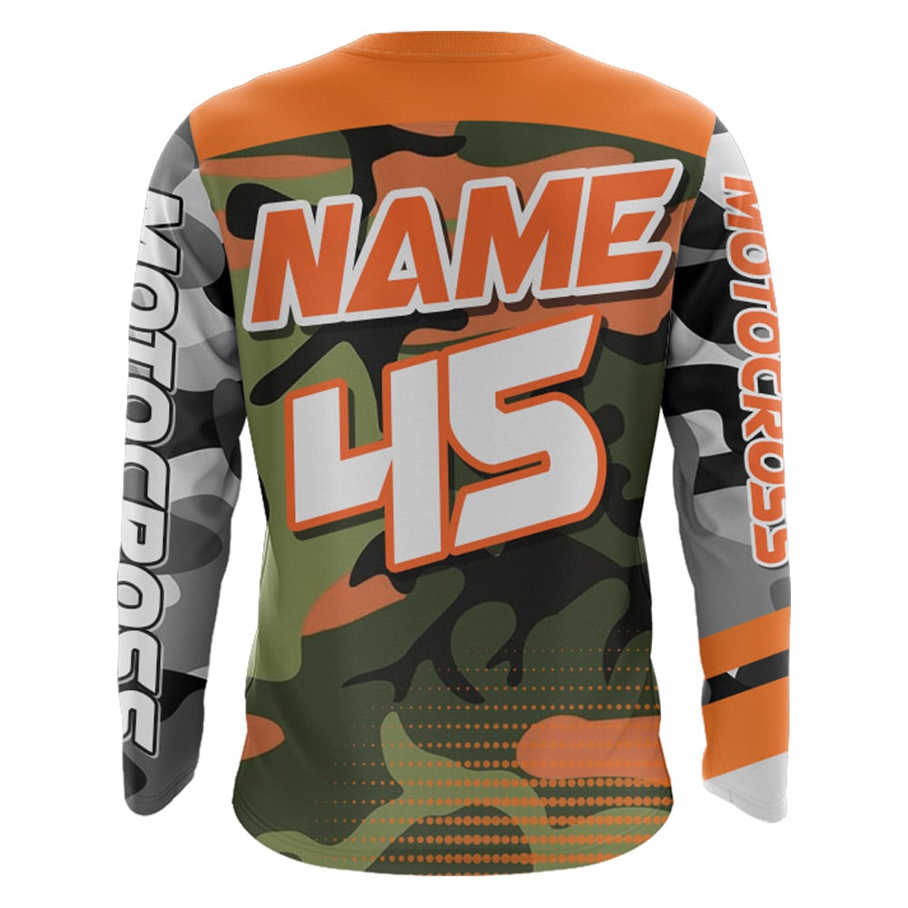 Camo Motocross Racing Jersey UPF30+ Youth Dirt Bike Shirt Kid Women Men Off-road Jersey XM132