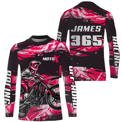 Girl Women Motocross Racing Jersey Pink Black UPF30+ Dirt Bike Shirt  Motorcycle Jersey XM220