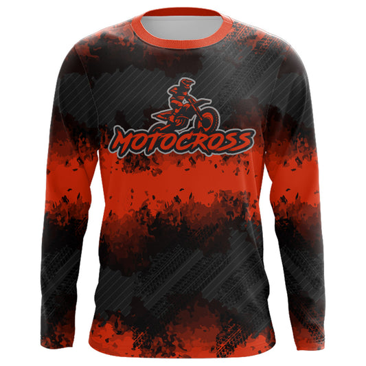 Racing Motocross Jersey Red UPF30+ Dirt Bike Off-Road Youth Kid Men Motorcycle Shirt XM193