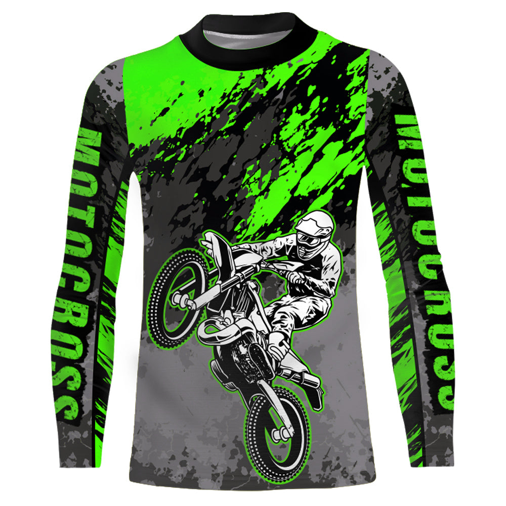 Motocross Racing Jersey Green Upf30+ Dirt Bike Shirt Men Women Kid MX Off-Road Jersey XM154