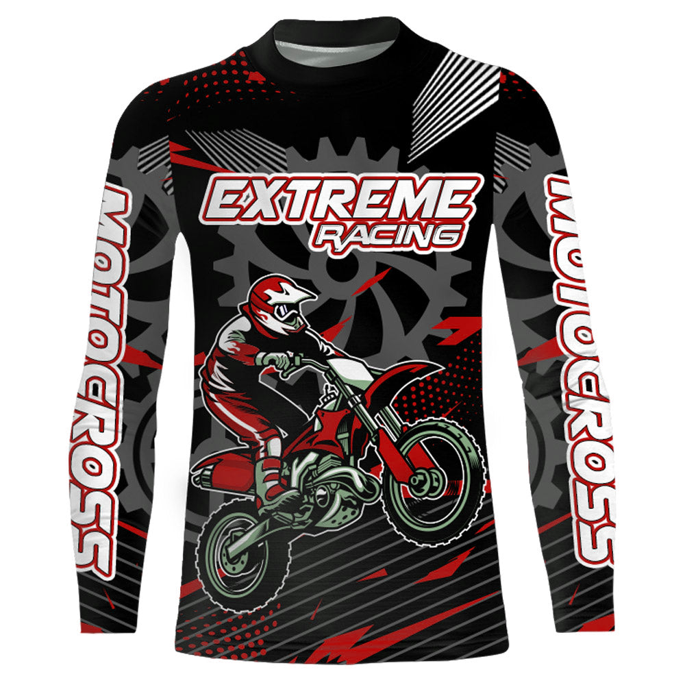 Red Motocross Racing Jersey Upf30+ Dirt Bike Shirt Kids Women Men Off-road Jersey XM199