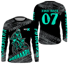 Load image into Gallery viewer, Motocross Jersey Kid Men Dirt Bike Racing Shirt Upf30+ Off-road Motorcycle Jersey Turquoise XM202