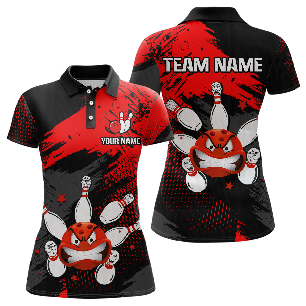 Red Bowling Shirt Custom Bowling Jersey Men Women Team Bowling Polo 1/4 Zip Shirt MBL56