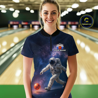 Custom Astronaut Bowling Shirts for Men Women Team Bowling Polo & Quarter Zip Shirts MBL151