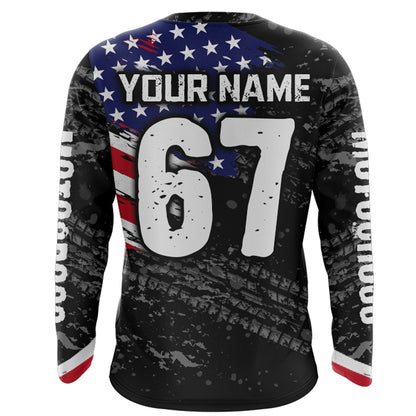 American Flag Motocross Jersey UPF30+ Patriotic Dirt Bike Racing Shirt Adult Youth Off-road XM121