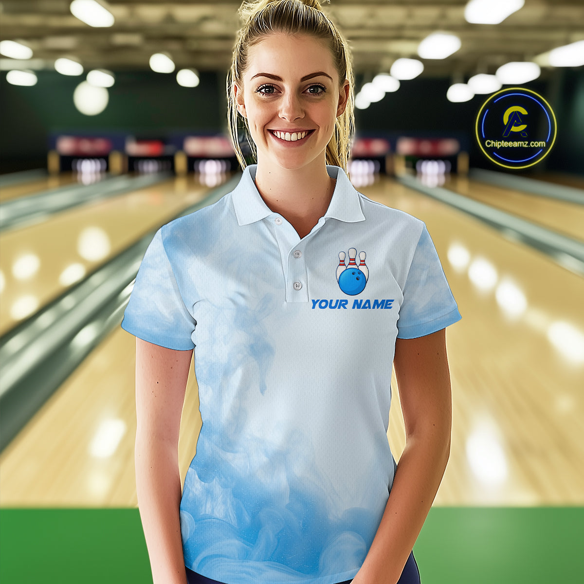 Blue Smoke Bowling Shirts for Women Men Team Custom Bowling Jerseys for Bowlers MBL139