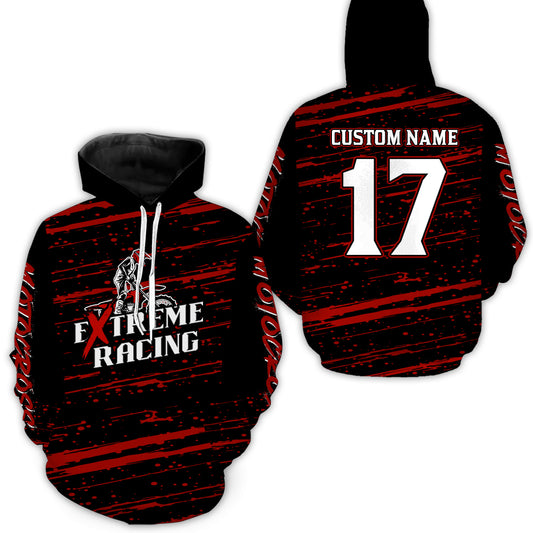 Red Motocross Hoodie for Men Women Dirt Bike Hoodie Off-road Racing Jersey MH134